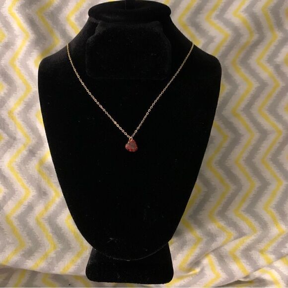 🌺 14k over 925 sterling silver swarovski crystal dainty heart Necklace - Picture 1 of 9